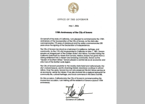 Governor Newsom's proclamation for Sonora