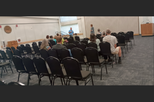 Stacy Korsgaden speaks in Tuolumne