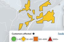 Power Outage in the Twain Harte area of Tuolumne County—PG&E map