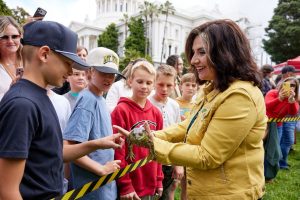 Senator Marie Alvarado-Gil at Capitol Frog Jump