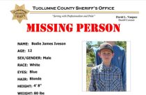 Sonora 12-year-old Bodie Iveson -- TCSO-photo-missing person flyer