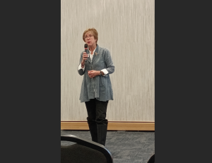 Stacy Korsgaden speaks in Tuolumne - Photo by Andrea Banks