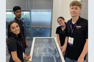 Operation Red Hawk Anatomage Team: (Back Left) Amanpal Dhaliwal, (Front Left) Seher Shirin, (Back Right) Lillian Faul, (Front Right) Mason Wright—CCOE photo