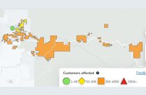 Power outage in Groveland area of Tuolumne County -- PG&E map
