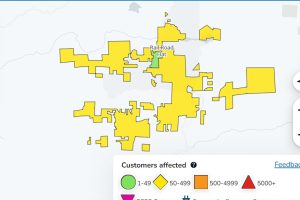 Power outage in the Rail Road Flat area of Calaveras County—PG&E map