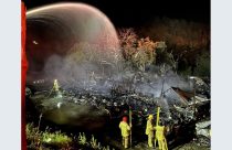 Treosti Fire in Rancho Calaveras area of Calaveras County—CAL FIRE TCU photo