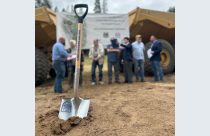 TUD shovel in front of Board members and legislative staffers—TUD photo