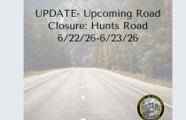 Update on Hunts Road paving operations in the Twain Harte area of Tuolumne County—TCPW graphic
