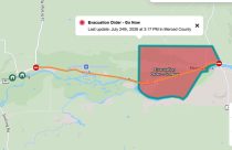 Field Fire evacuation order map