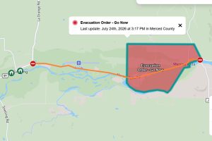 Field Fire evacuation order map