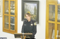 Lt. Jennifer Hunnula addresses Sonora City Council