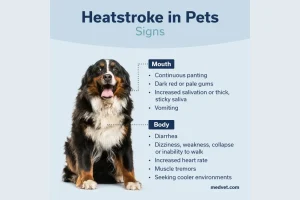 American Veterinary Medical Association dog heatstroke signs graphic
