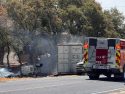 Boat/trailer and SUV fire that spread to vegetation in the Valley Springs area of Calaveras County—CCF photo