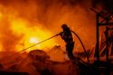 Photos show Russian attack on a warehouse in Kyiv