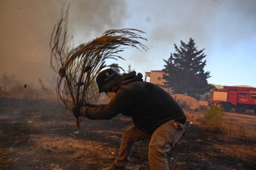 Photos show destruction from wildfires in Greece as blazes take hold in Europe and parts of the US