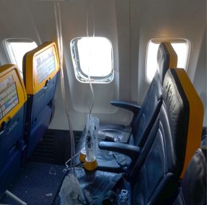 Ryanair Flight Broken Window