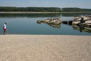 APTOPIX Serbia Danube Sunken Boats