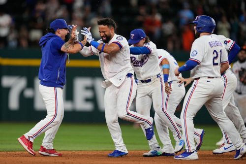 CORRECTION Giants Rangers Baseball