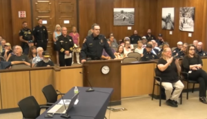 CAL Fire's Kevin Bohall speaks to the Calaveras Supervisors.
