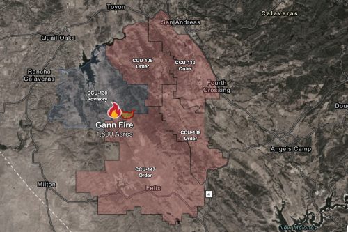 CAL FIRE Gann Fire evacuation map