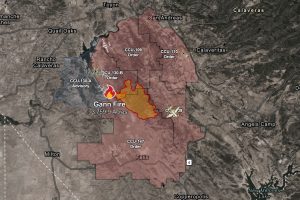 CAL FIRE TCU map of Gann Fire evacuations