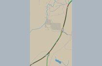 Caltrans map of backed-up traffic at the Jamestown roundabout