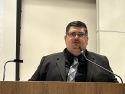 Mat Galvan speaks in Tuolumne - Photo by Mark Truppner