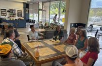 Alexandra Duarte (center) speaks at Schnoogs in Sonora - Courtesy image