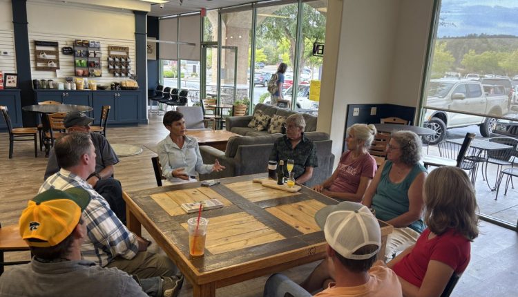 Alexandra Duarte (center) speaks at Schnoogs in Sonora - Courtesy image