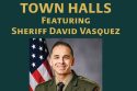 Flyer for Tuolumne County Sheriff David Vasquez Annual Town Halls this fall