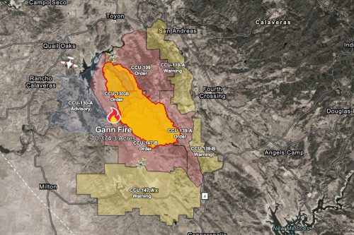 Gann Fire latest evacuation map 4:15 p.m. -- CAL FIRE map
