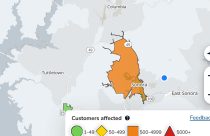 Power outage in downtown Sonora—PG&E map