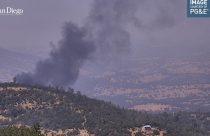 Vegetation and structure fire near Highway 4 in Angels Camp area of Calaveras County—PG&E camera
