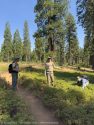 Volunteers learning sustainable trail design—STF photo