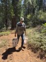 Volunteers learning sustainable trail design—STF photo