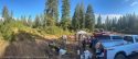 Volunteers learning sustainable trail design—STF photo