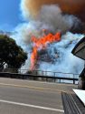 Colorado Fire burning near Midpines along Highway 140 in Mariposa County—MCSO photo.