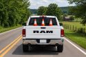 AI-generated picture of a Dodge pickup with black lettering and three orange cones released in a social media post—Courtesy ACSO