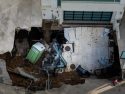 APTOPIX Nicolas Cage Driveway Collapse