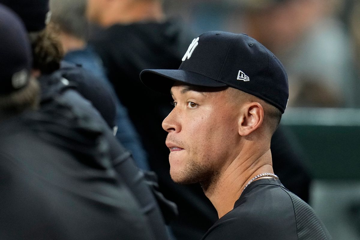 Aaron Judge taking live batting practice during Yankees training session
