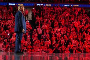 Trump takes center stage at Republicans’ first midterm convention, in photos