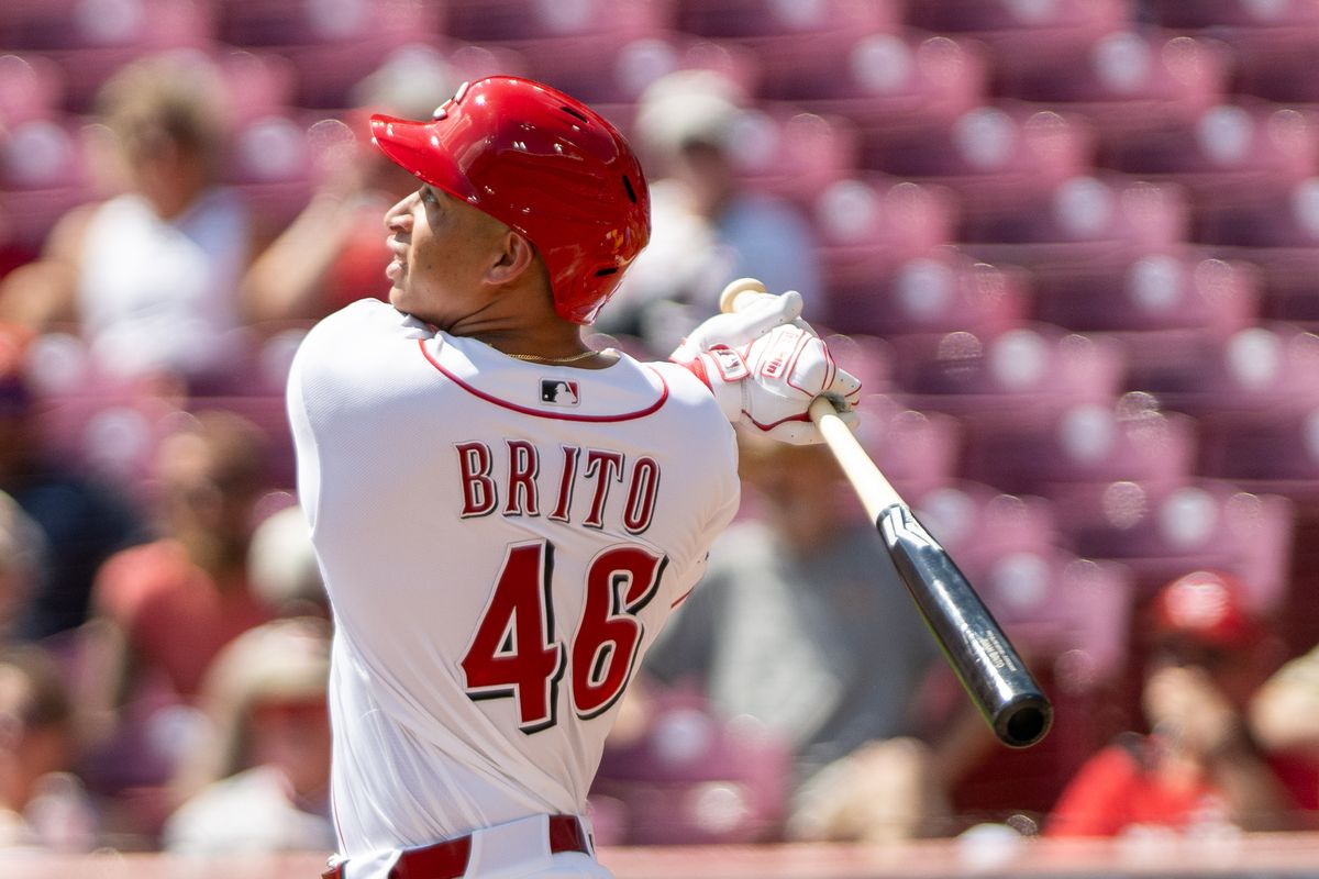 Juan Brito hitting his first home run during the Reds beat Padres game