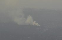 Ladera Fire burning along Highway 132 in Tuolumne County—PGE camera