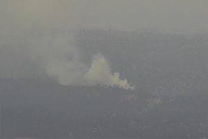 Ladera Fire burning along Highway 132 in Tuolumne County—PGE camera