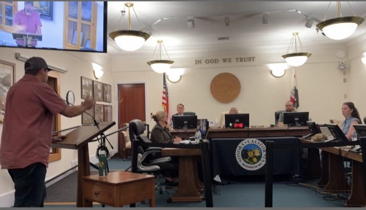 TC Supervisor Mike Holland addresses the Sonora City Council