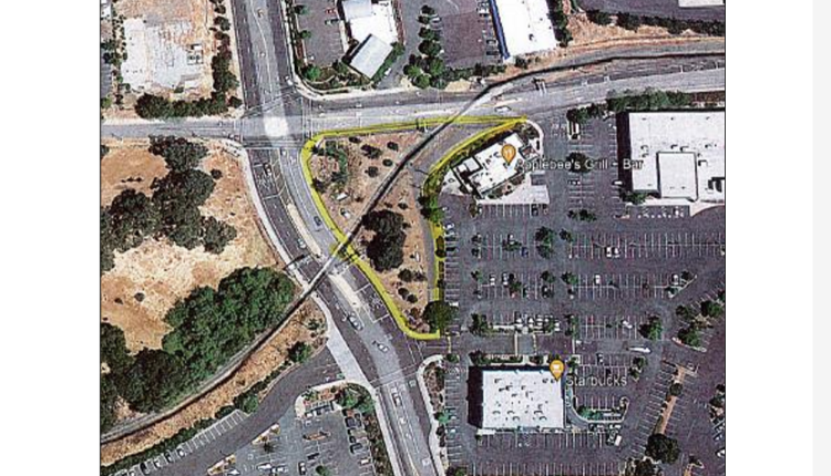 Land circled in yellow - Old Wards Ferry Road and Sanguinetti Road intersection