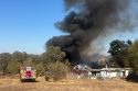 Black smoke rising from fire in Valley Springs area of Calaveras County—CCF photo