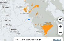 PG&E map of possible PSPS in the Mother Lode this week