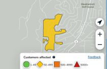 Power outage in the Atnold area of Calaveras County—PG&E map